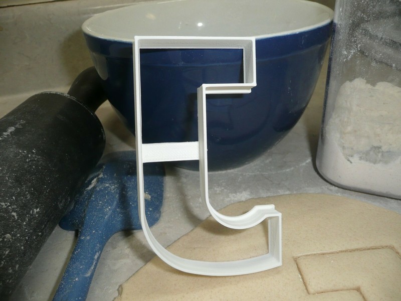 LETTER J 4 INCH UPPERCASE CAPITAL BLOCK FONT COOKIE CUTTER USA PR4223 gallery