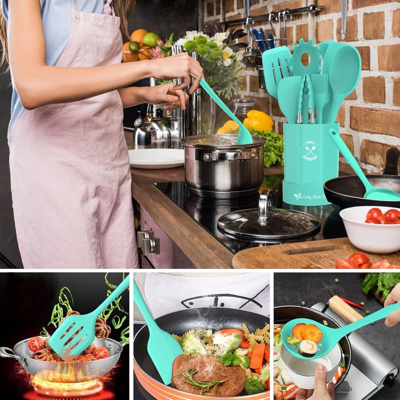 Silicone Kitchen Utensils Set, 16-Piece Silicone Cooking Utensils by gallery