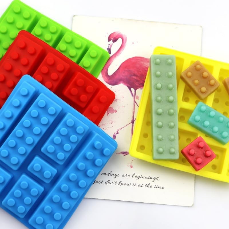 2 Pack, Cute Building Block Shaped Silicone Chocolate Candy Cake Mold