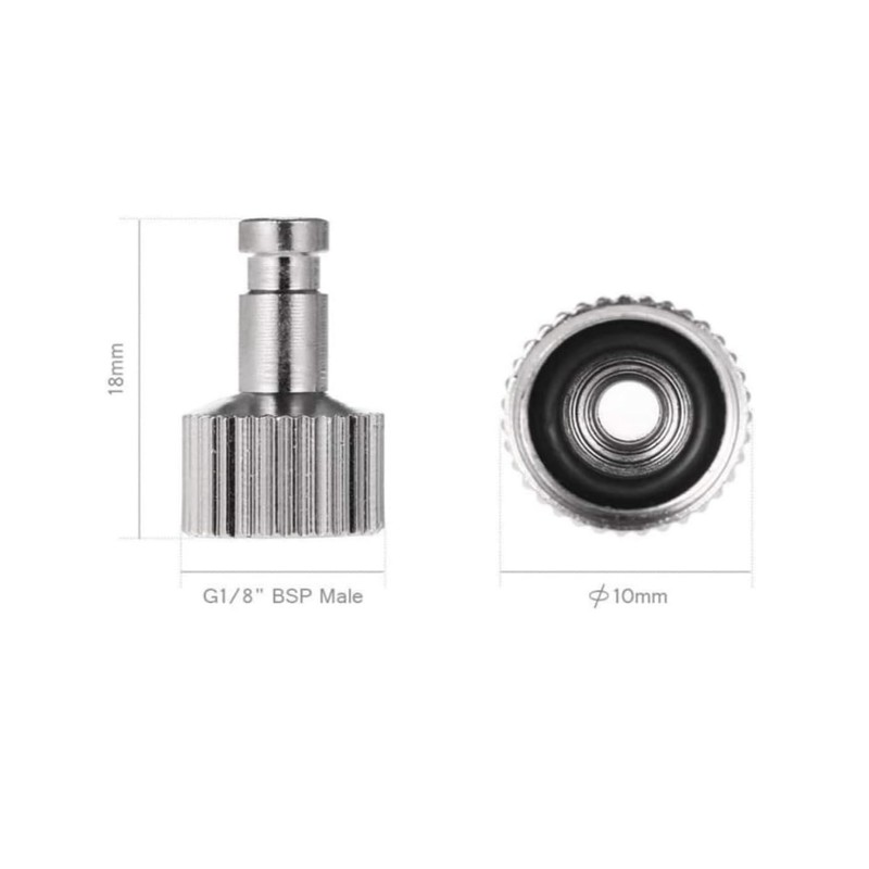 1/8 Inch Airbrush Quick Release Coupling Disconnect Adapter Kit, 5PCS Silver gallery