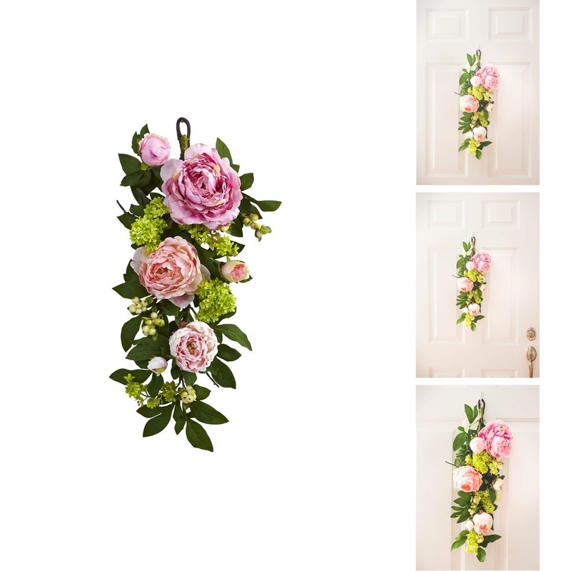 Nearly Natural 24In. Mixed Teardrop Garlands Pink21 X 6.5 X 7.25 4540