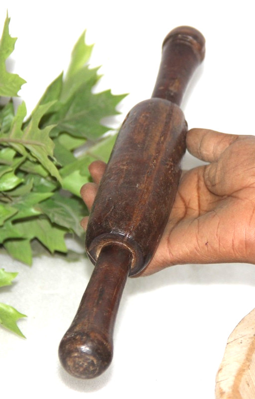 Antique Wooden Kitchenware Chapati Bread Rolling Pin Belan Original Old Hand Car gallery