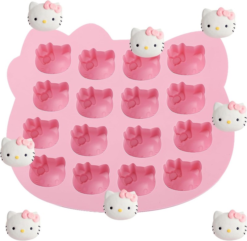 Cute Kitten Chocolate Silicone Mold Silicone Candy Molds 16 Cavity Cat Ice Cube