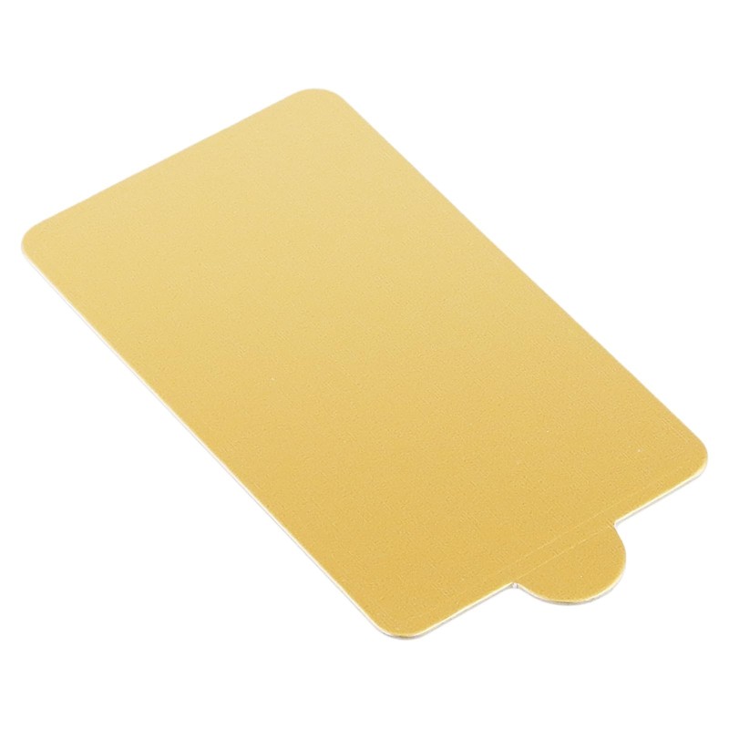500 PCS Mini Rectangular Cake Boards 2.4"x4" Golden Mousse Cupcake Base Paper gallery