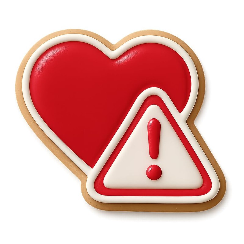 Heart with Warning Sign Cookie Cutter & Stamp, Fondant & Clay - 4x3.5 gallery
