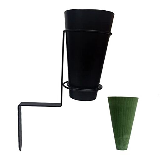 Metal Cemetery Flower Vase for Grave Cemetery Decorations for Outside Vase