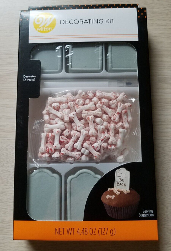 Cake Cupcake Decorating Kit Bones & Gravestones with Marker for Personalization
