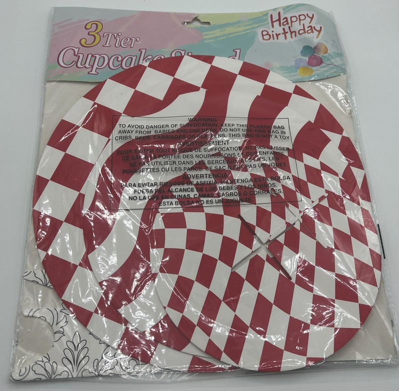 Set of Two Big Top Circus Themed Birthday Party Cupcake Cake Treat 3 Tier Stand gallery