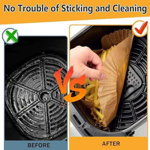 3 Set Air Fryer Liners Disposable 125 PCS EACH 8" Square gallery