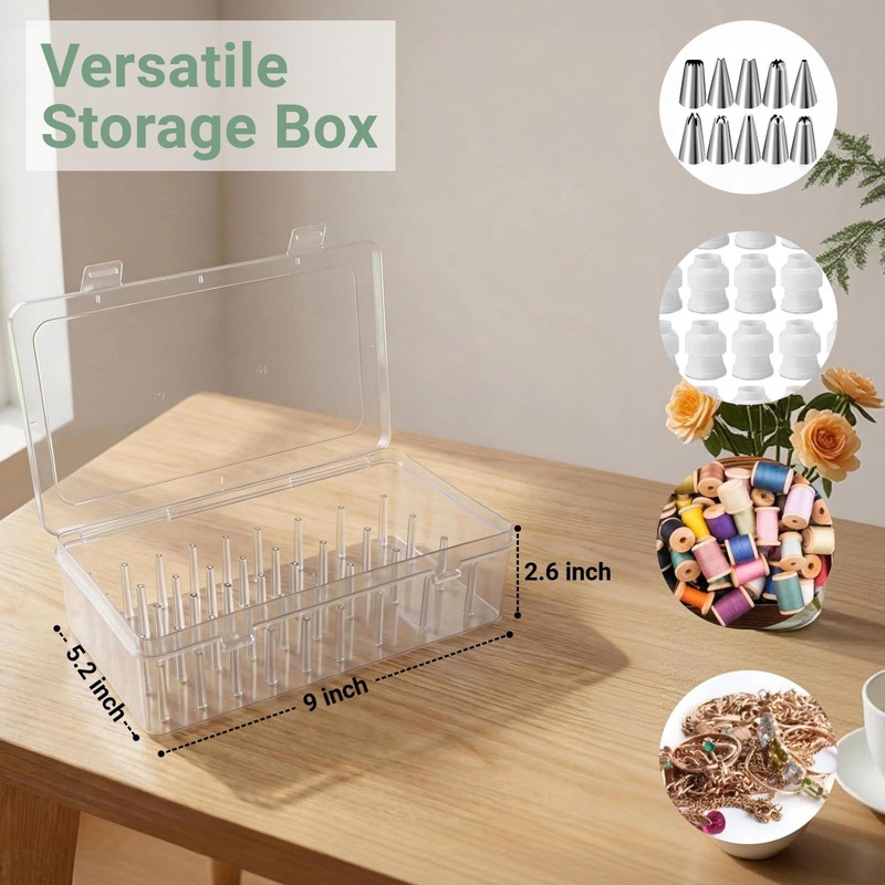 1-Pack Piping Tips Storage Box with Fixed Pins and Labels gallery