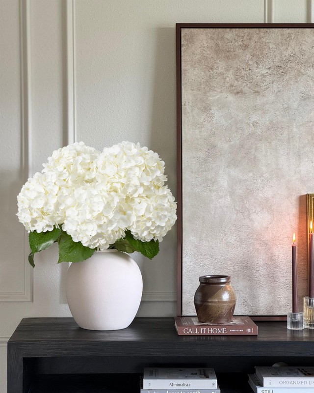 DuHouse 4Pcs Large Hydrangea Artificial Flowers 20in Latex Real Touch Lifelike f gallery
