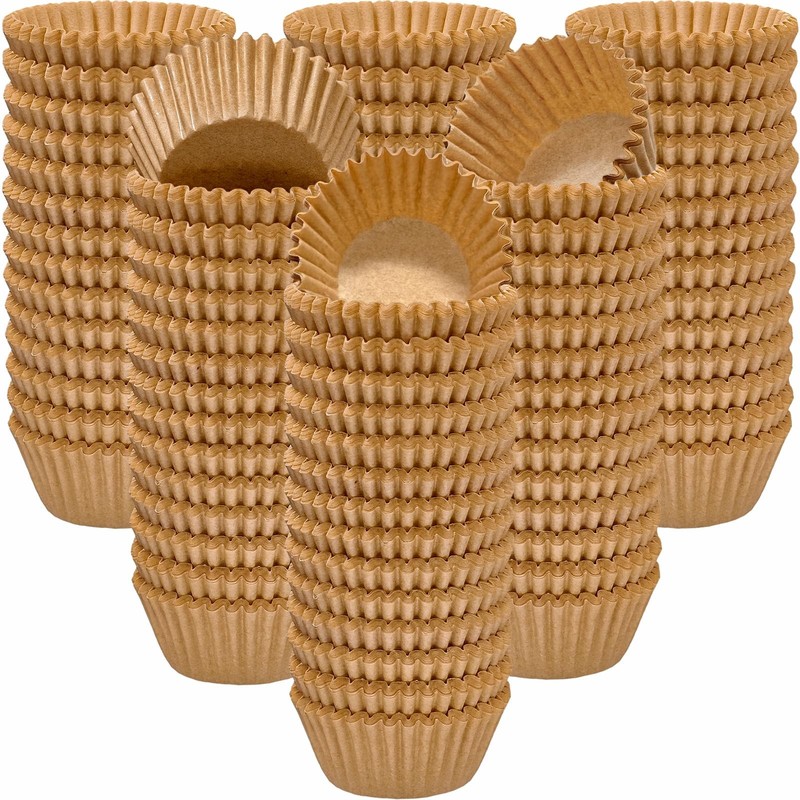 1000 Pieces Natural Mini Muffin Greaseproof Small Paper Cupcake Liners