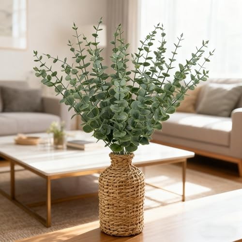 25Pcs Artificial Eucalyptus Stems, Realistic Fake Eucalyptus Branches for Home gallery