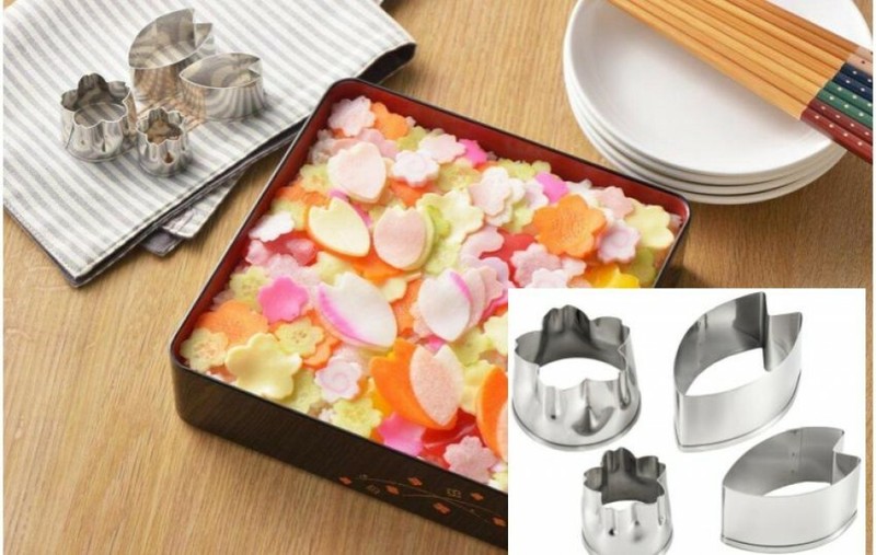 4pcs Sakura Vegetable Cutter Mold Cherry Petals Party Sushi Bento Japan Tsubame