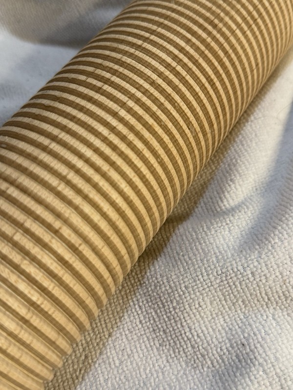 Set of 2 Wooden Textured Embossing Rolling Pins, Red & Brown Handles gallery