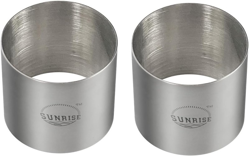Sunrise Kitchen Supply Plating Forms Stainless Steel Ring Mold Sets 3″ X 2.75″