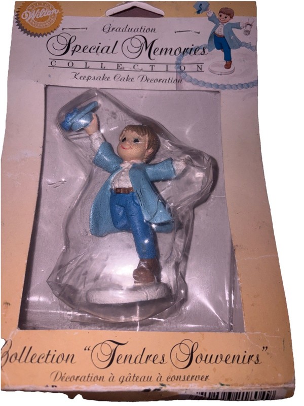 Wilton Baseball Set Doll Pick Graduation Cake Toppers Decorations Lot VTG NOS gallery
