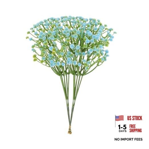 Artificial Flower 12PCS Plastic Babys Breath Table Decoration Wedding Blue