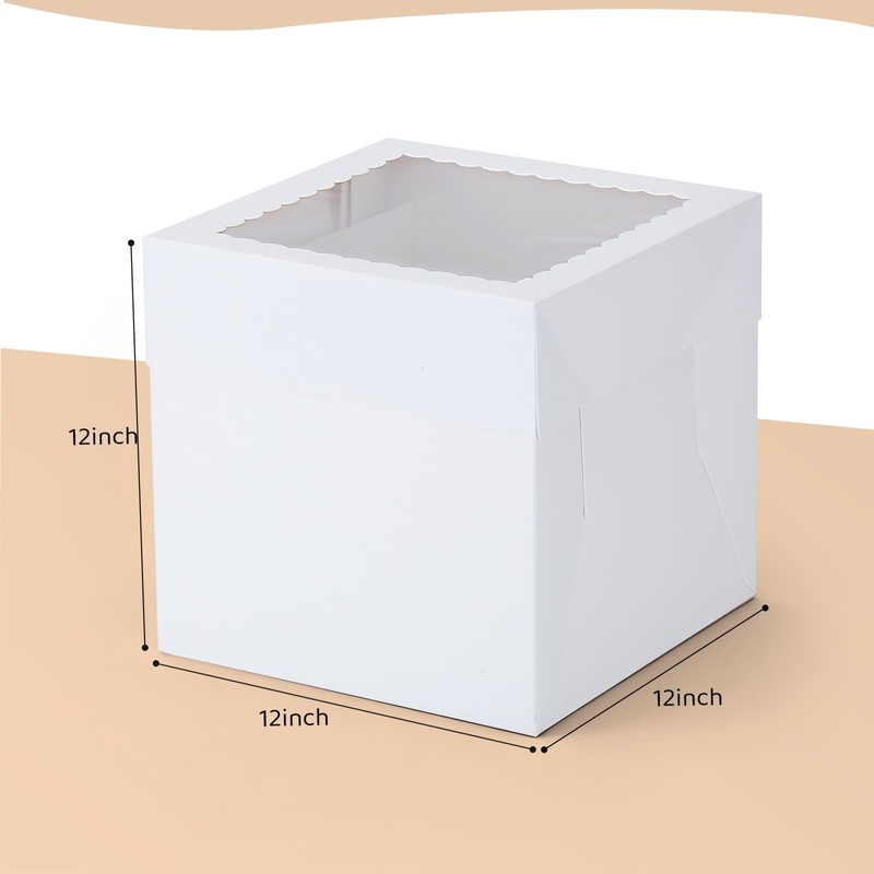 1 Pack 12x12x12 Inches Cake Boxes with Window,Cake Boxes with 12 in Cake Boar... gallery
