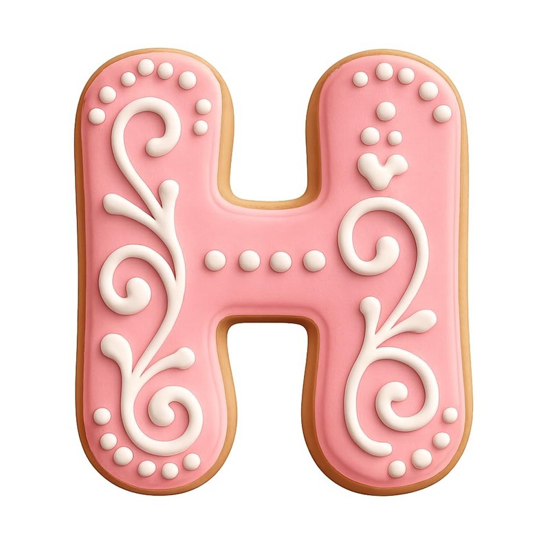 Bubble Style Letter 4" Tall H Cookie Cutter & Stamp, Fondant & Clay - 3.4x4" gallery