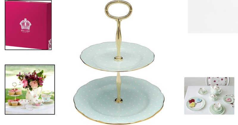 Stunning Polka Rose Two-Tier Cake Stand - A Classic Touch for Every Occasion gallery