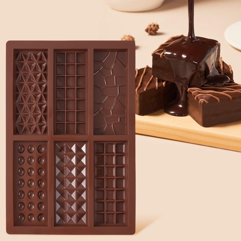 6-In-1 Chocolate Bar Mold with 100PCS Plastic Wrappers and Scraper, Food Grad... gallery