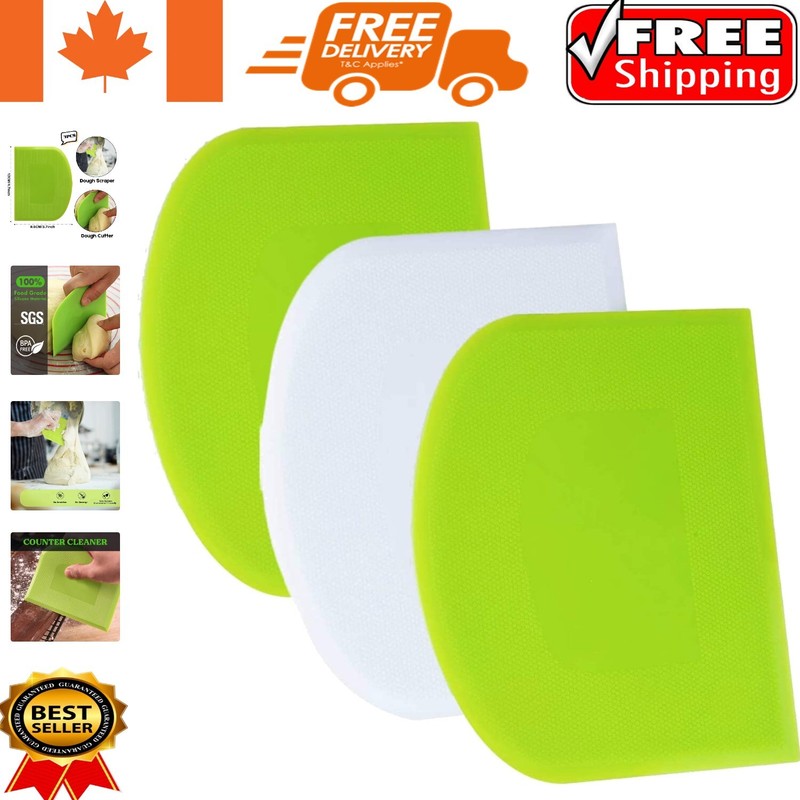 Compact Dough Scraper in Green, White & Green – Perfect for Every Dough Type