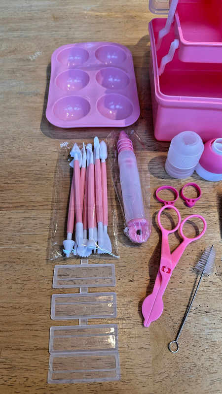 New Baking Decorating Kit with Pink Tool Box Case Icing Tips Bags Cupcake Set gallery