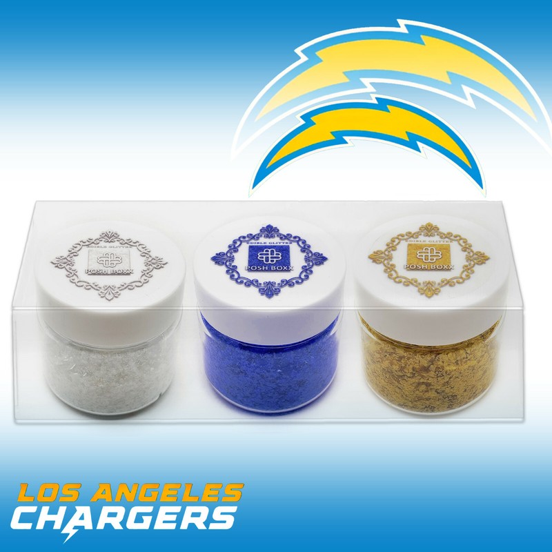 Chargers Party Cake Decoration 3x 1/4oz Edible Flakes FDA Approved Kosher