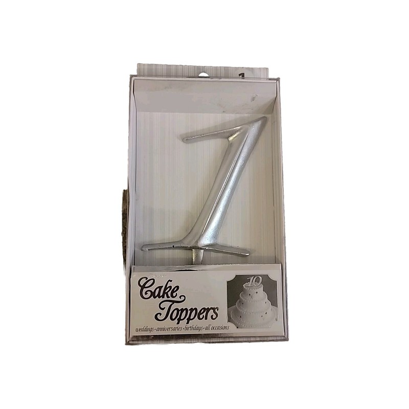 Sliver Number 1 Cake Toppers Weddings Anniversaries Birthdays