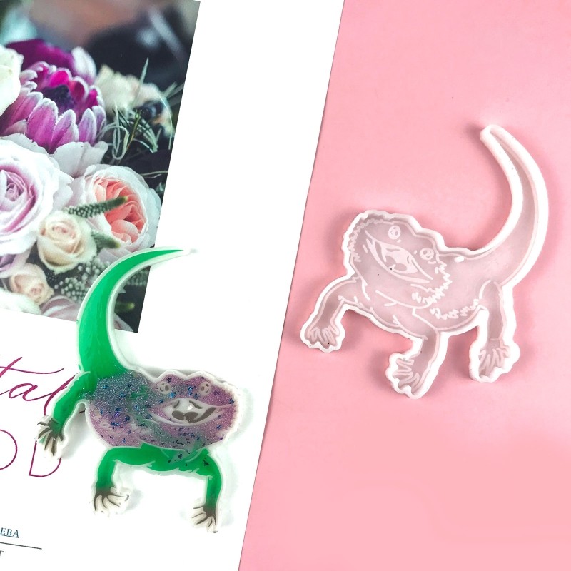 Keychain Molds Epoxy Casting Molds Lizard Silicone Mold Animal Pendant Mold gallery