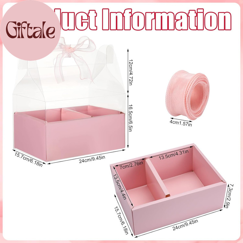 10 Pcs Cake and Flower Clear Boxes Mother'S Day Portable Clear Gable Box with Ha gallery