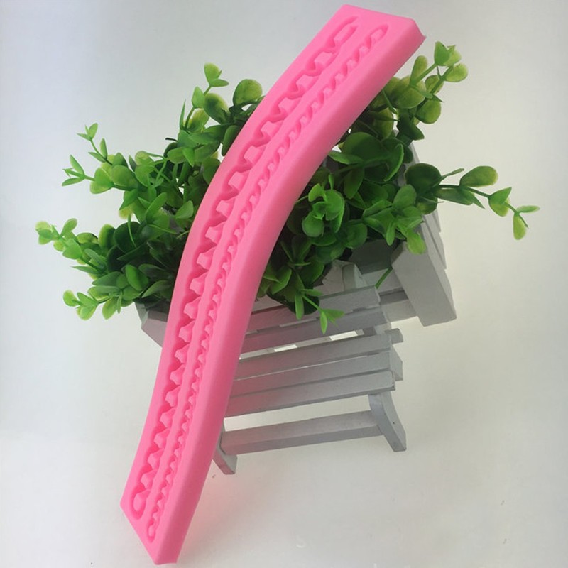 Set of 2 Reusable Silicone Chain Shape Cake Molds Pink Fondant Decorating gallery