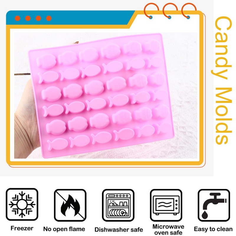 36-Cavity Mini Fish Shaped Silicone Candy Mold Gummy Fish for Candy Treats gallery