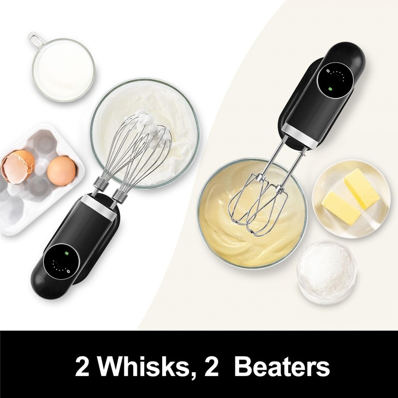 Kitchen in the box Cordless Rechargeable Hand Mixer for Kitchen, Portable Han... gallery