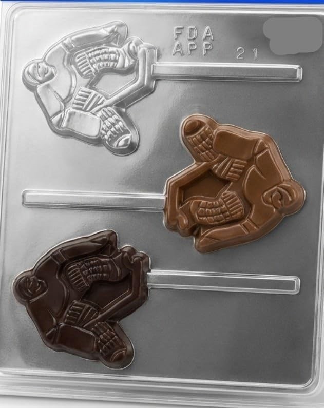 Hockey Player Goalie Lollipop Chocolate Candy Mold 215 NEW gallery
