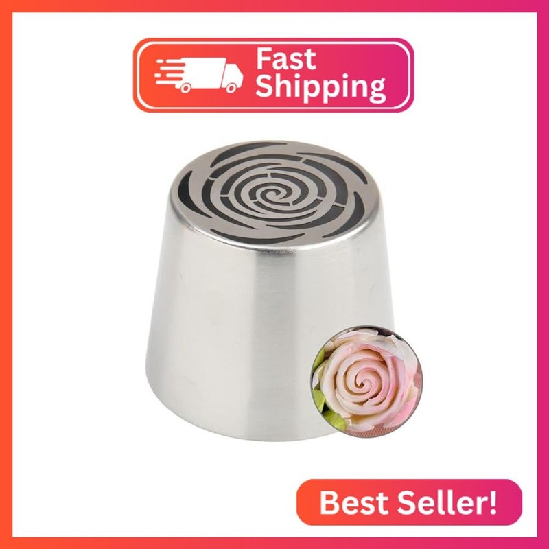 Baipesiy Extra Large Russian Piping Tips – Stainless Steel Flower Nozzles Set fo