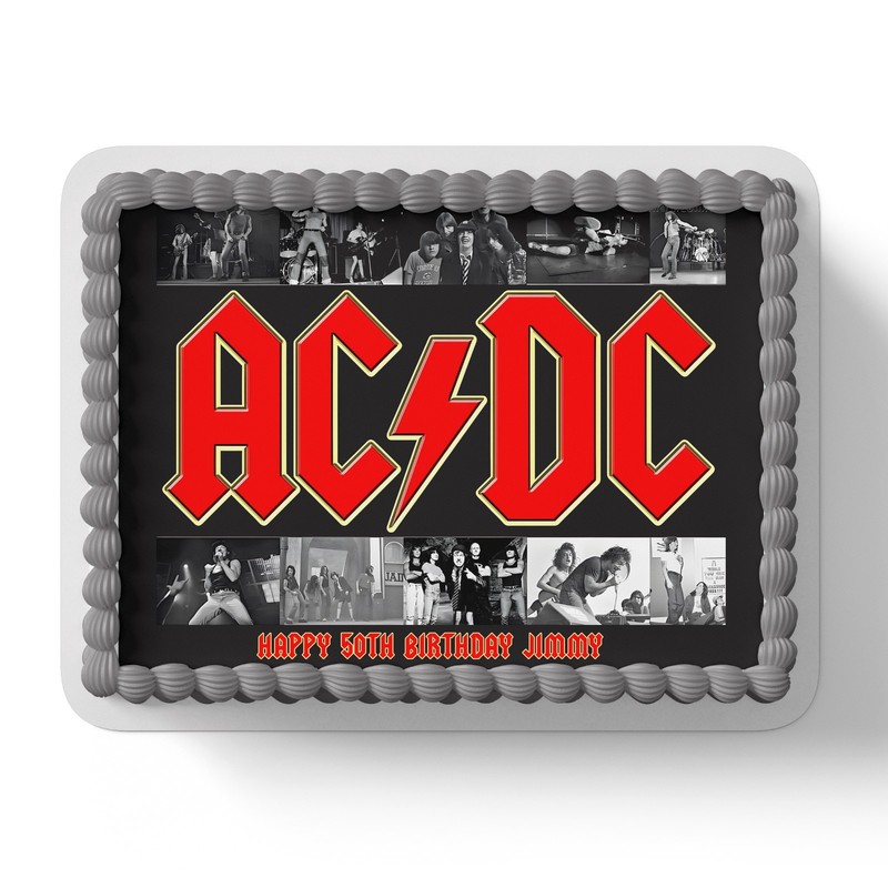 AC DC A4 A3 Square Personalised Edible Icing Cake Topper