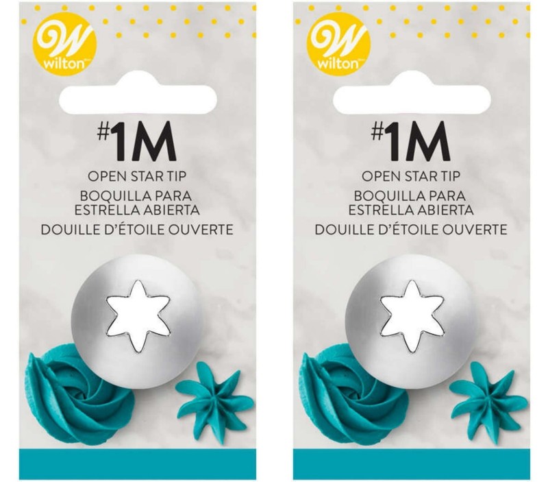 Wilton Stainless Steel Open Star Decorating Tip #1M (2-Pack)