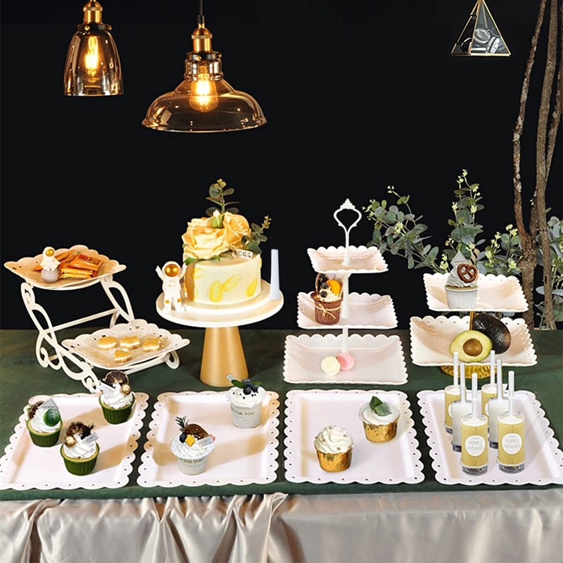10Pcs Cupcake Stand,Dessert Table Display Set, 4 White 3 Tired Cake Stand 6 P... gallery