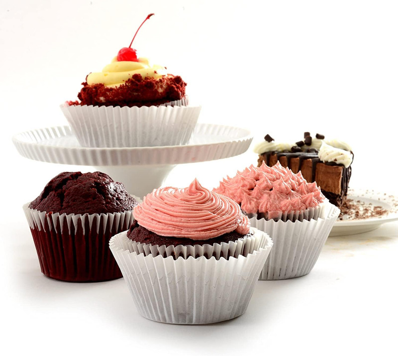 100 Jumbo Cupcake Muffin Liners 2 1/4" X 1 7/8" | Large Tall White Fluted Baking gallery