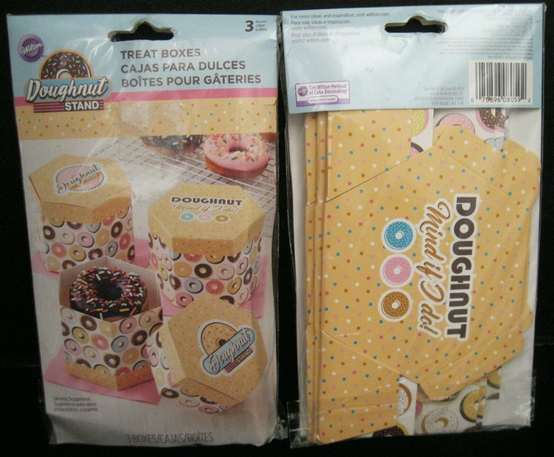 LOT OF 2 PACKAGES TOTAL OF 6 WILTON TREAT BOXES DOUGHNUT STAND #415-8059 NEW! gallery