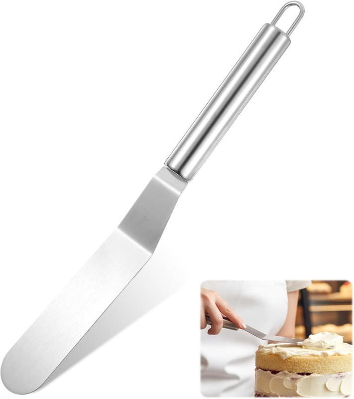 6″ Offset Spatula, Stainless Steel Icing Spatula Angled Cake Spatulas Cake Icing