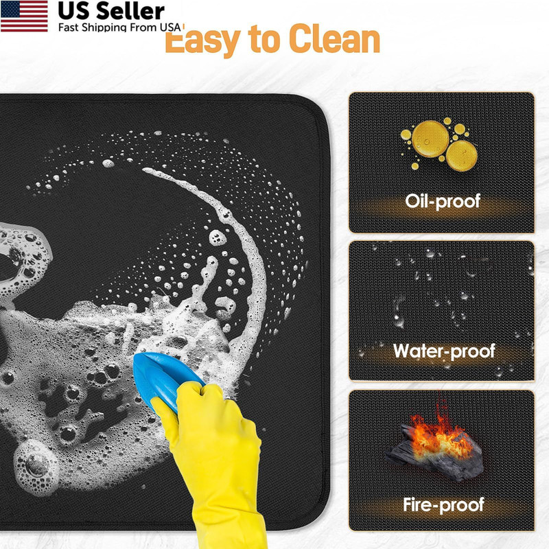Heat Resistant Mats for Countertop - Fireproof 15x18 in 15x18in, Black gallery