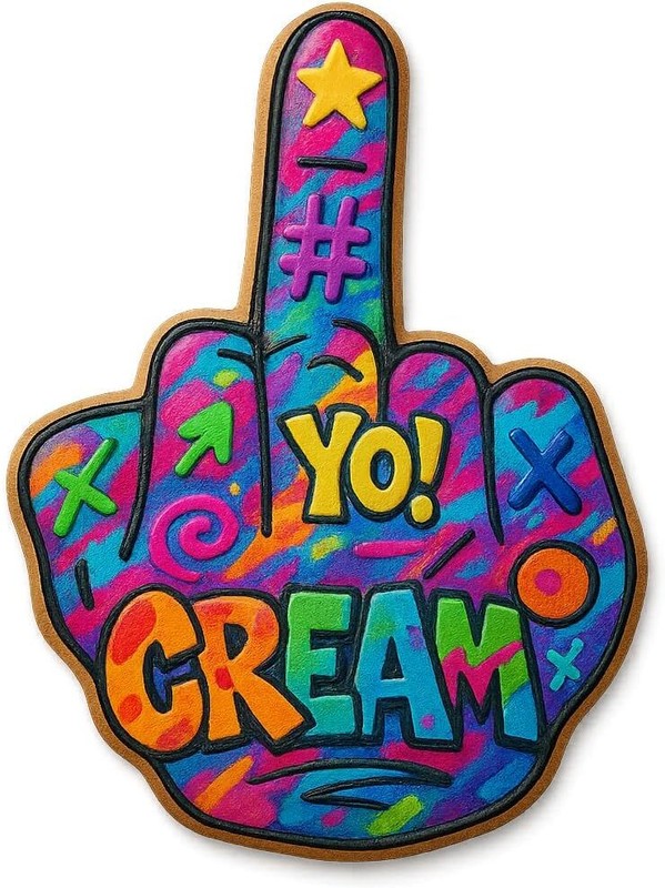 Detailed Middle Finger Gesture Cookie Cutter and Stamp Set, 4 Inches Tall gallery