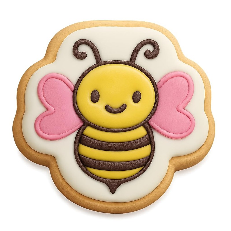 Chibi Honey Bee with Heart Wings Cookie Cutter & Stamp – 4×3.6