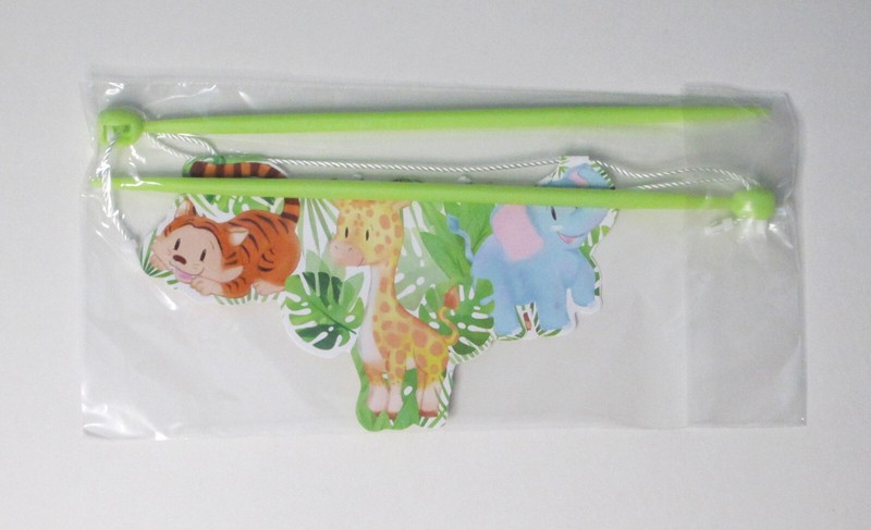 1 Animals Banner Cake Topper Decoration Layon Bday Party Baby Shower Jungle Zoo gallery
