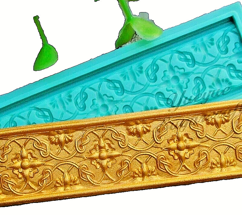 Border Baroque Silicone Mold Relief Scroll Fondant Sugarcraft Lace Cake Deco gallery