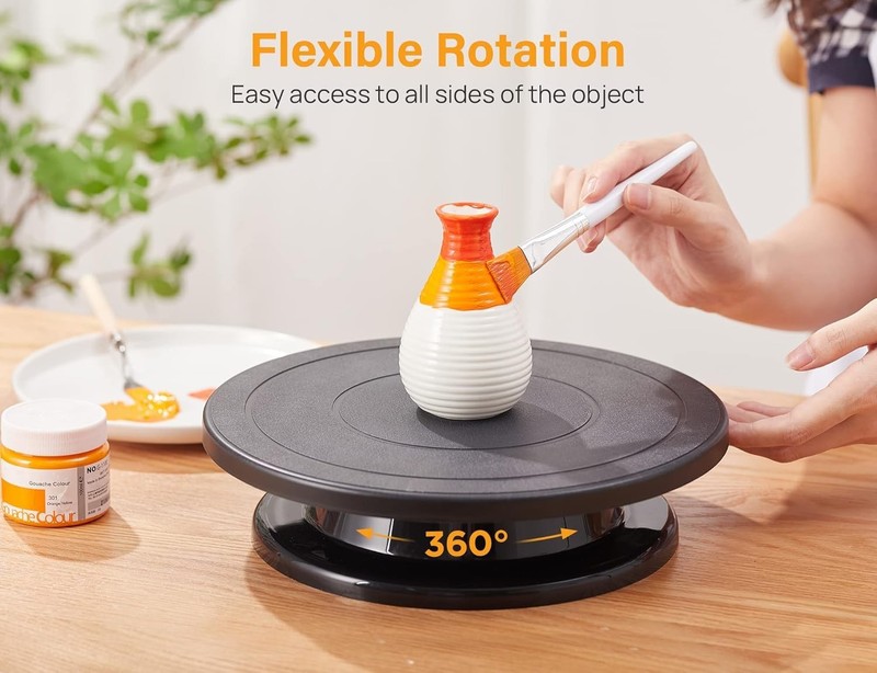 11 Inch Turntable Black Painting Display Cake Decorating Spinner Art Stand gallery