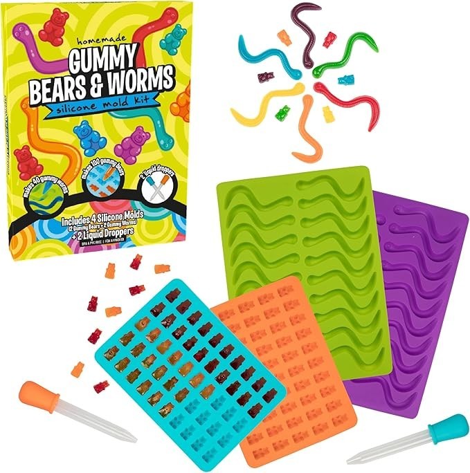 Gummy Bear & Worm Silicone Candy Molds Set *NEW*